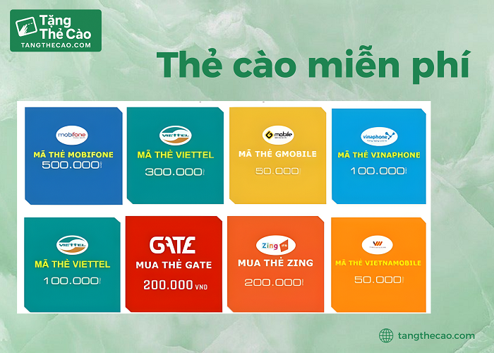 Tìm thẻ cào miễn phí tại tangthecao.com ngay