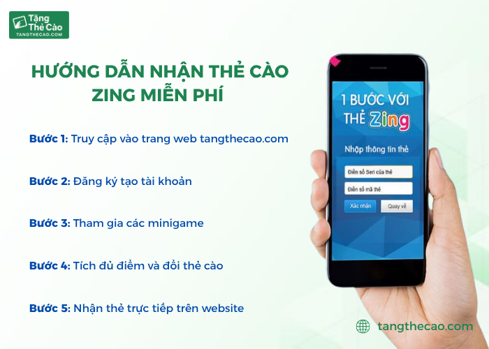 Hướng dẫn nhận thẻ cào Zing miễn phí trên tangthecao.com