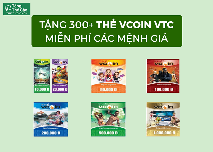 Các mã thẻ Vcoin VTC miễn phí