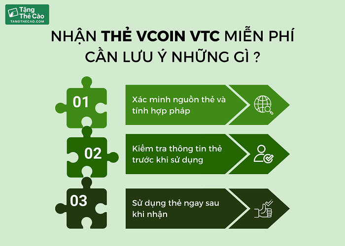 Những lưu ý khi nhận thẻ Vcoin VTC miễn phí