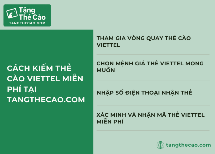 Các cách để kiếm thẻ cào Viettel miễn phí tại website tangthecao.com 
