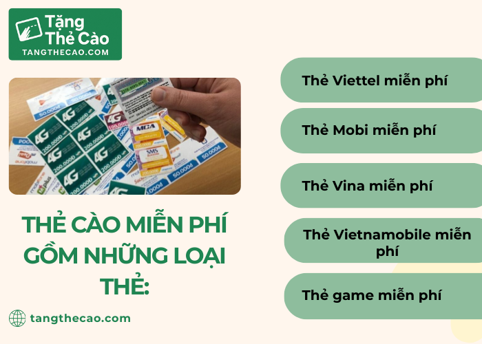 Thẻ cào miễn phí gồm những loại nào?